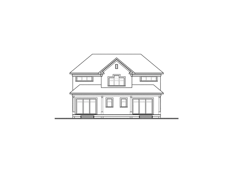 Traditional House Plan Rear Elevation - Highland Falls European Home 032D-0713 - Search House Plans and More