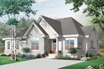 Craftsman House Plan Front of Home - Almont Acres European Home 032D-0714 - Search House Plans and More