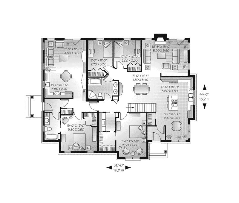 Ranch House Plan First Floor - Swiss Valley European Home 032D-0715 - Shop House Plans and More
