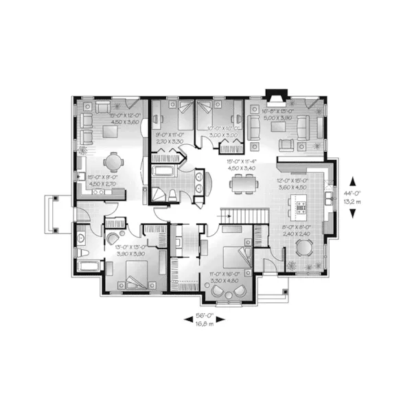 Arts & Crafts House Plan First Floor - Swiss Valley European Home 032D-0715 - Shop House Plans and More