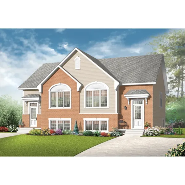 Craftsman House Plan Front of Home - Witherbee Duplex Home 032D-0717 - Shop House Plans and More