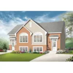 Craftsman House Plan Front of Home - Witherbee Duplex Home 032D-0717 - Shop House Plans and More