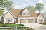 Traditional House Plan Front of Home - Red Cedar Duplex Home 032D-0719 - Shop House Plans and More