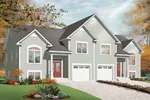 Craftsman House Plan Front of Home - Hadican Place Duplex Home 032D-0720 - Search House Plans and More