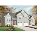 Early American House Plan Front of Home - Hadican Place Duplex Home 032D-0720 - Search House Plans and More