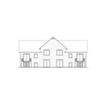 Early American House Plan Rear Elevation - Hadican Place Duplex Home 032D-0720 - Search House Plans and More