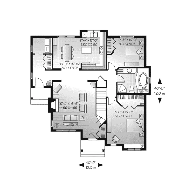 Early American House Plan First Floor - Larbrook Early American Home 032D-0722 - Shop House Plans and More
