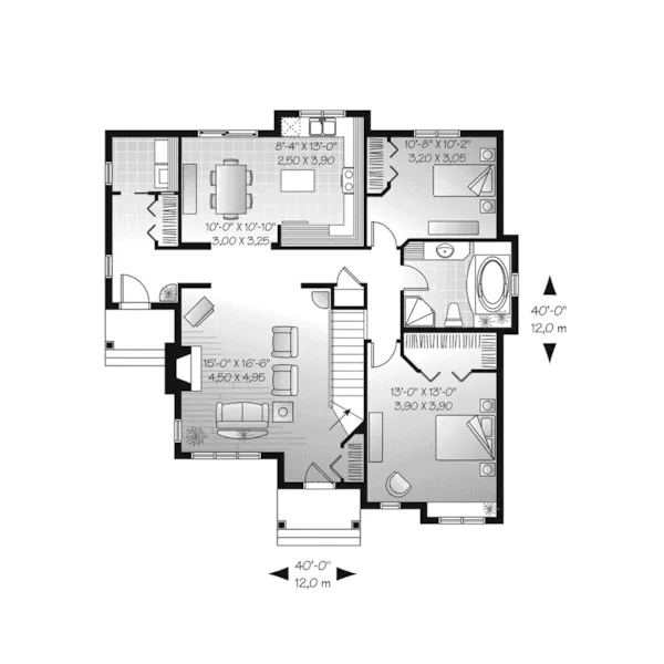 Early American House Plan First Floor - Larbrook Early American Home 032D-0722 - Shop House Plans and More