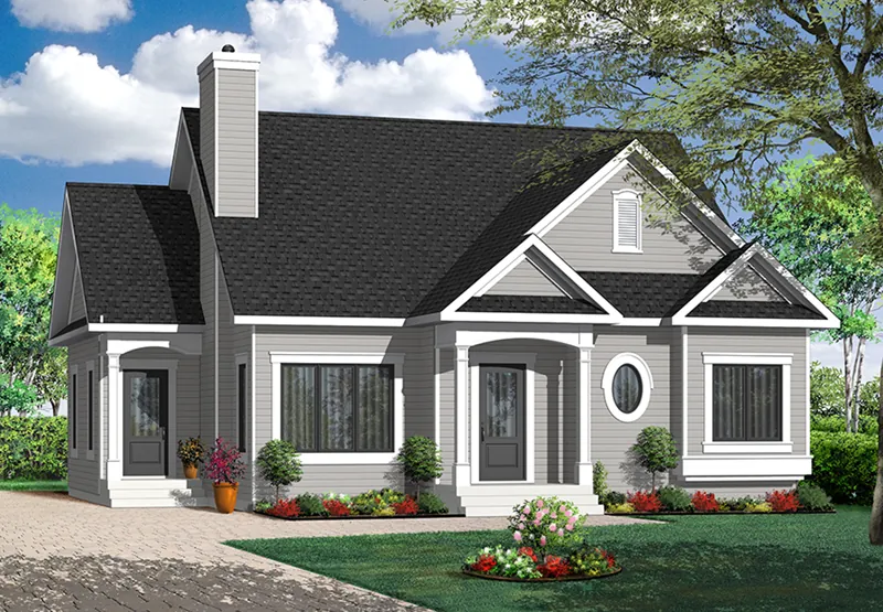 Traditional House Plan Front of Home - Larbrook Early American Home 032D-0722 - Shop House Plans and More