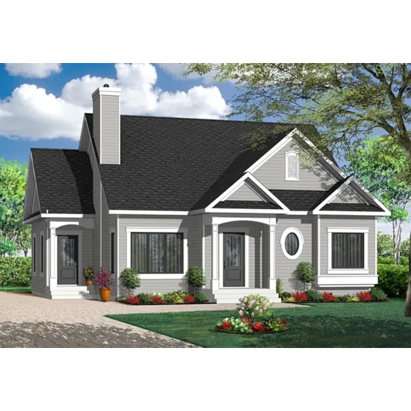 Early American House Plan Front of Home - Larbrook Early American Home 032D-0722 - Shop House Plans and More