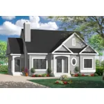 Early American House Plan Front of Home - Larbrook Early American Home 032D-0722 - Shop House Plans and More