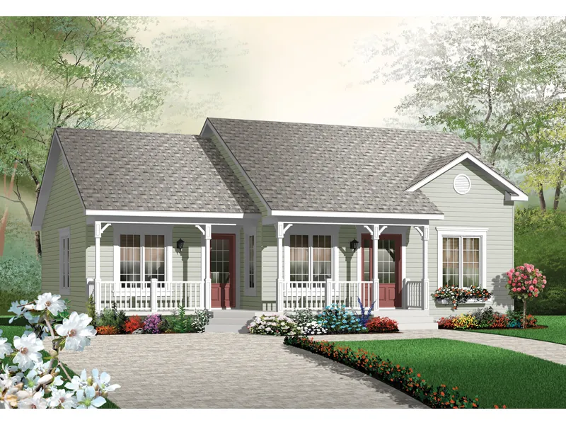 Ranch House Plan Front of Home - Melton Hill Country Home 032D-0724 - Shop House Plans and More