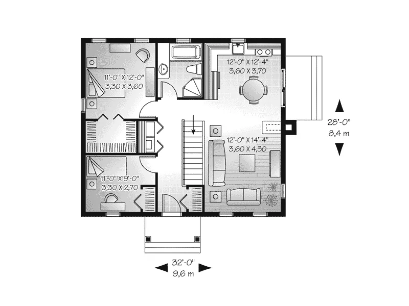 Ranch House Plan First Floor - Dade Creek Cottage Home 032D-0725 - Search House Plans and More