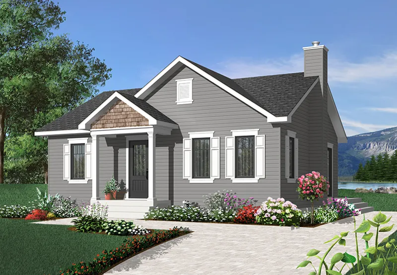 Ranch House Plan Front of Home - Dade Creek Cottage Home 032D-0725 - Search House Plans and More
