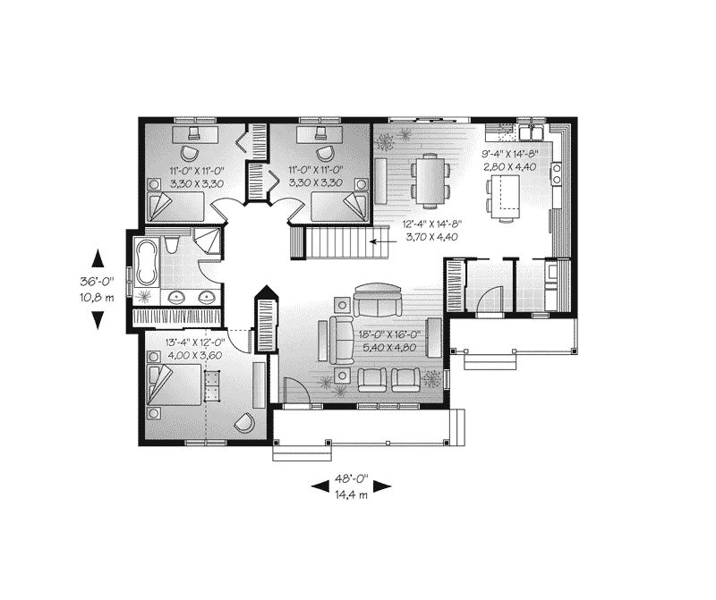 Arts & Crafts House Plan First Floor - Dundee Traditional Home 032D-0728 - Search House Plans and More