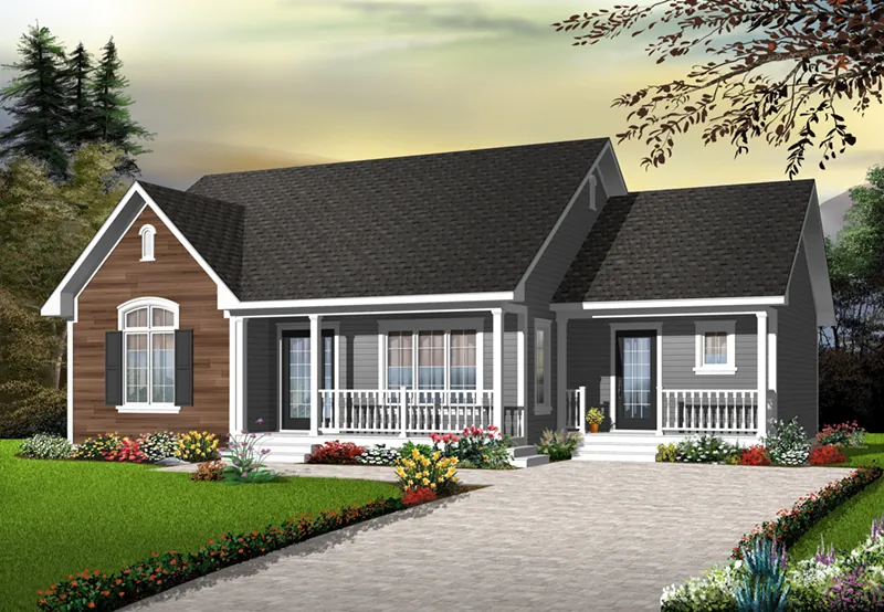 Ranch House Plan Front of Home - Dundee Traditional Home 032D-0728 - Search House Plans and More