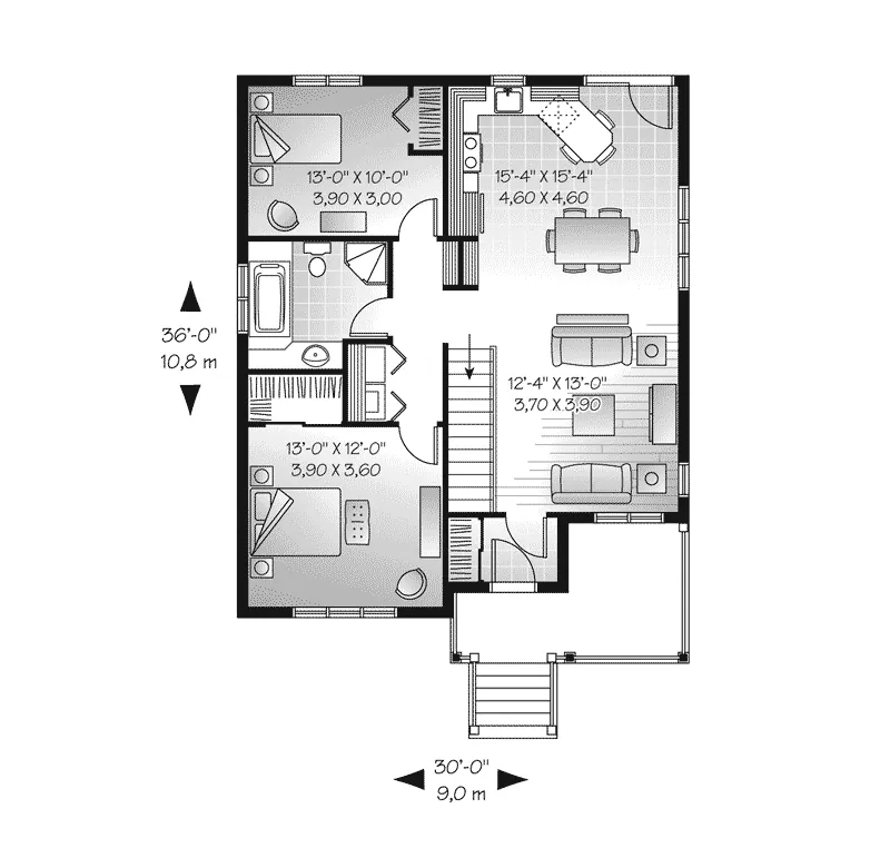 Early American House Plan First Floor - Margaret Mary Country Home 032D-0730 - Shop House Plans and More
