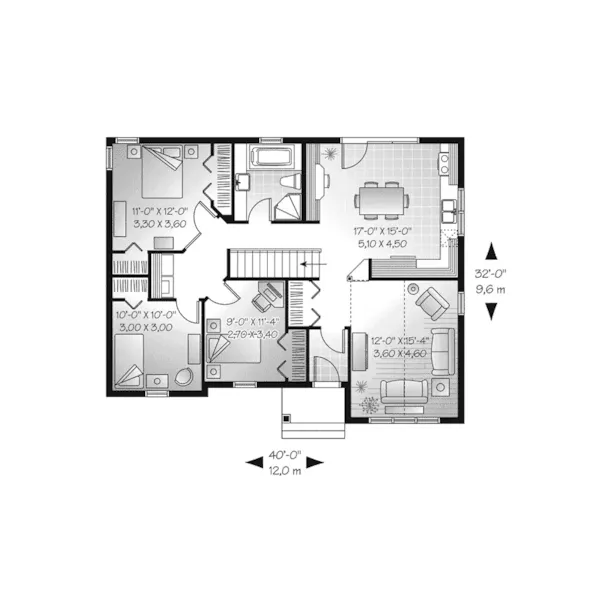 Traditional House Plan First Floor - Rembrandt Mill Colonial Home 032D-0731 - Shop House Plans and More