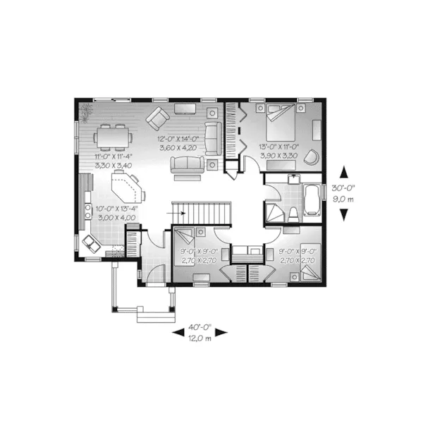 Arts & Crafts House Plan First Floor - Pauline Country Ranch Home 032D-0732 - Shop House Plans and More