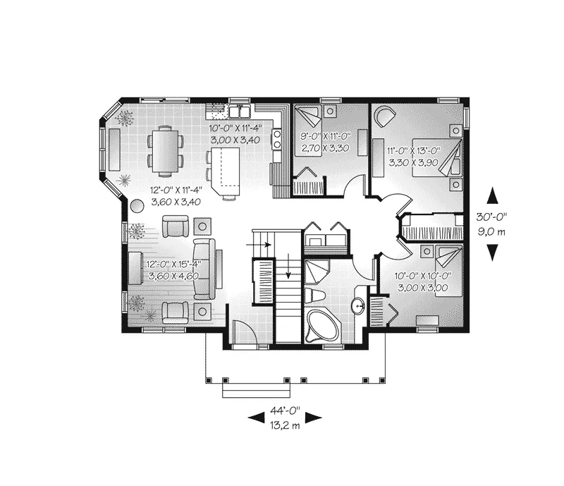 Craftsman House Plan First Floor - Powder Creek Country Home 032D-0733 - Shop House Plans and More