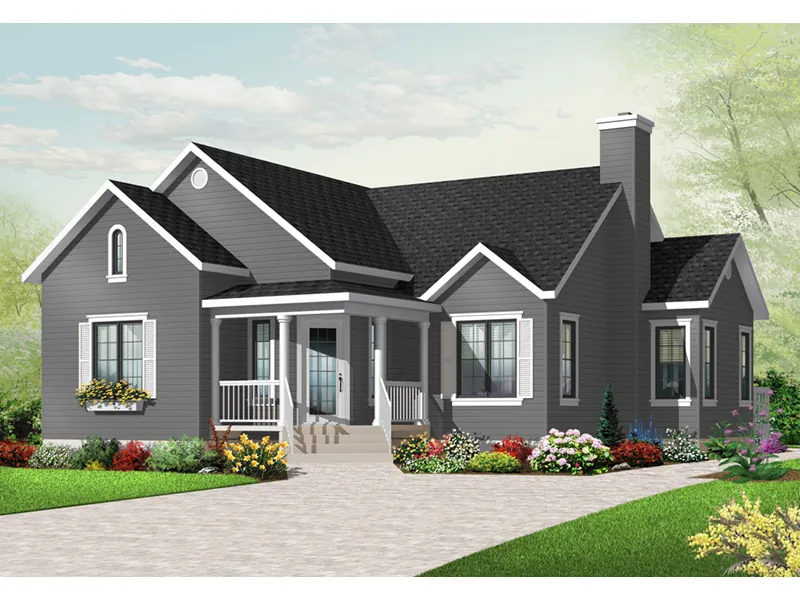 Ranch House Plan Front Image - Aversa Pond Bungalow Home 032D-0734 - Search House Plans and More