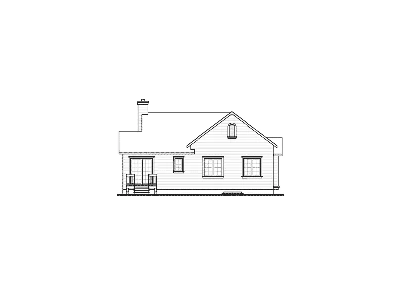 Traditional House Plan Rear Elevation - Aversa Pond Bungalow Home 032D-0734 - Search House Plans and More