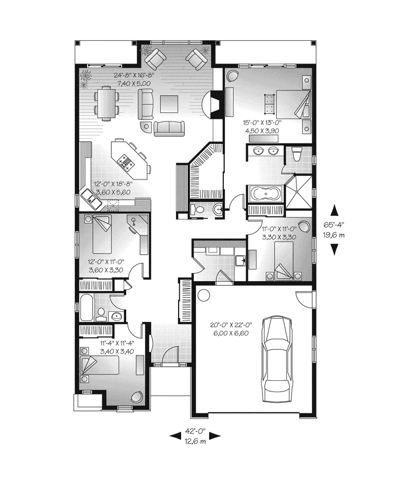 Mediterranean House Plan First Floor - Hacienda Mediterranean Home 032D-0736 - Search House Plans and More