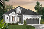 Florida House Plan Front Photo 01 - Hacienda Mediterranean Home 032D-0736 - Search House Plans and More