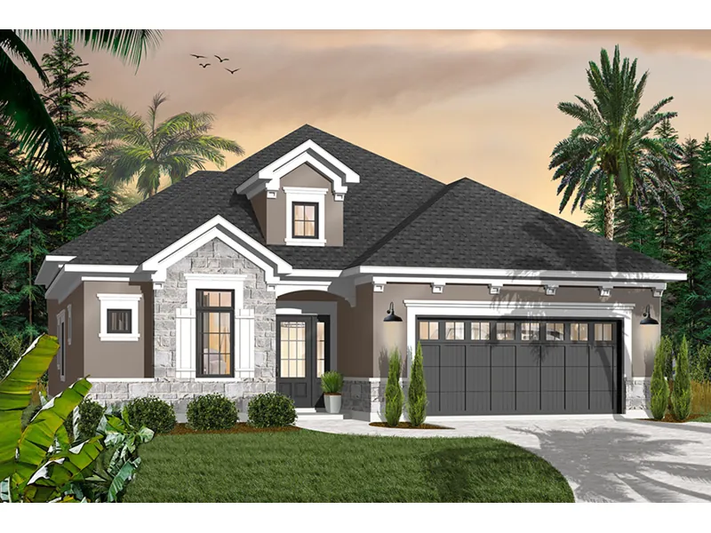 Traditional House Plan Front Photo 02 - Hacienda Mediterranean Home 032D-0736 - Search House Plans and More