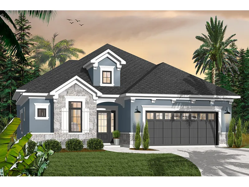 Traditional House Plan Front Photo 03 - Hacienda Mediterranean Home 032D-0736 - Search House Plans and More