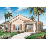 Traditional House Plan Front of Home - Red Bay Mediterranean Home 032D-0737 - Shop House Plans and More