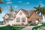 Ranch House Plan Front of Home - Norfolk Palm Florida Home 032D-0739 - Shop House Plans and More