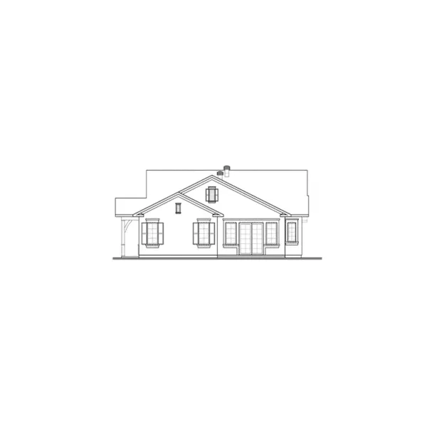 Ranch House Plan Rear Elevation - Norfolk Palm Florida Home 032D-0739 - Shop House Plans and More