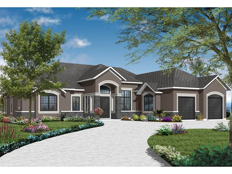 Florida House Plan Front Photo 01 - Dinah Floridian Ranch Home 032D-0740 - Search House Plans and More