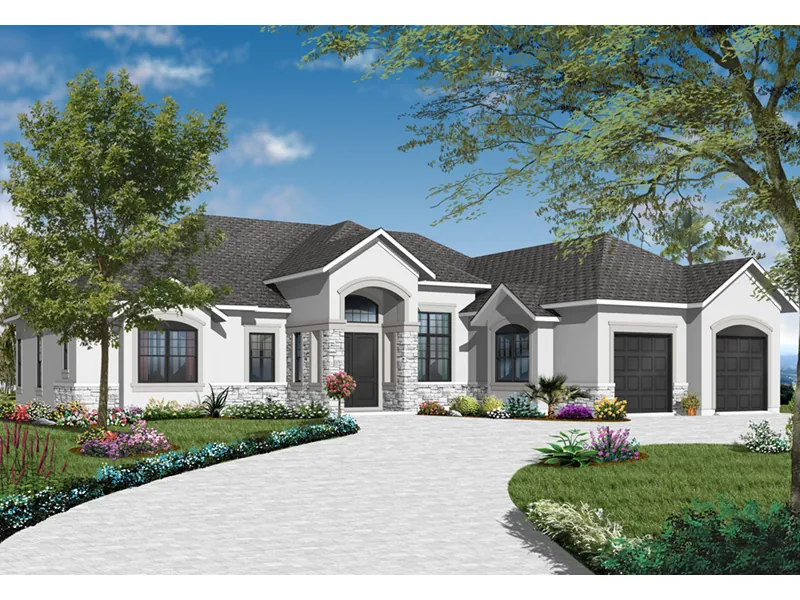 Florida House Plan Front Photo 02 - Dinah Floridian Ranch Home 032D-0740 - Search House Plans and More