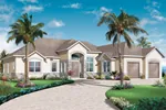 Florida House Plan Front Photo 04 - Dinah Floridian Ranch Home 032D-0740 - Search House Plans and More