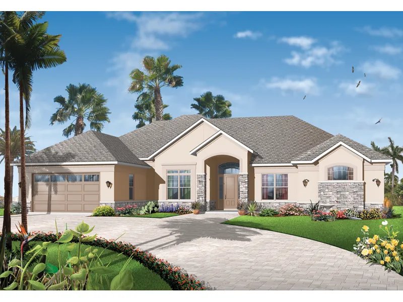 Ranch House Plan Front Image - Giovanna Sunbelt Home 032D-0741 - Search House Plans and More