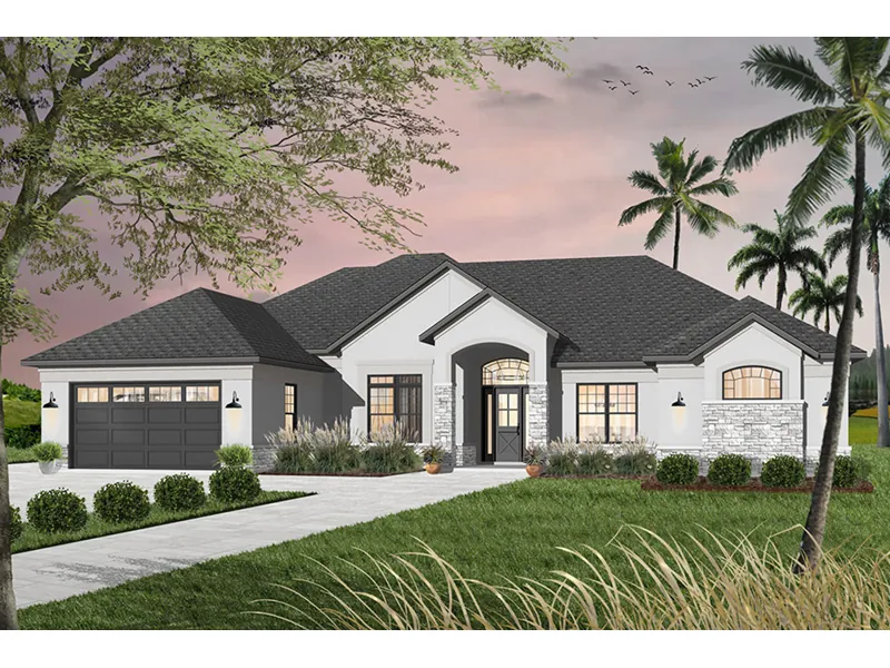 Ranch House Plan Front Photo 01 - Giovanna Sunbelt Home 032D-0741 - Search House Plans and More