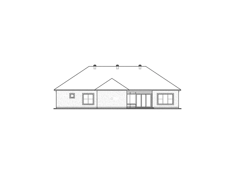 Sunbelt House Plan Rear Elevation - Manola Traditional Sunbelt Home 032D-0742 - Shop House Plans and More