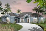 Florida House Plan Front Photo 01 - Vivian Bay Mediterranean Home 032D-0744 - Shop House Plans and More