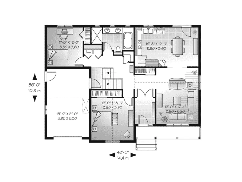 Traditional House Plan First Floor - Arborhaven Country Home 032D-0746 - Search House Plans and More