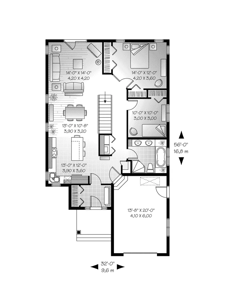 Traditional House Plan First Floor - Pastoral Hill Country Home 032D-0748 - Shop House Plans and More