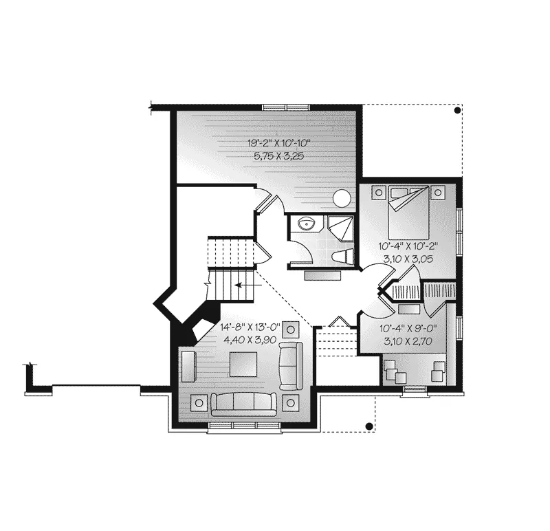 European House Plan Basement Floor - Flowerhill Farm Bungalow Home 032D-0751 - Search House Plans and More