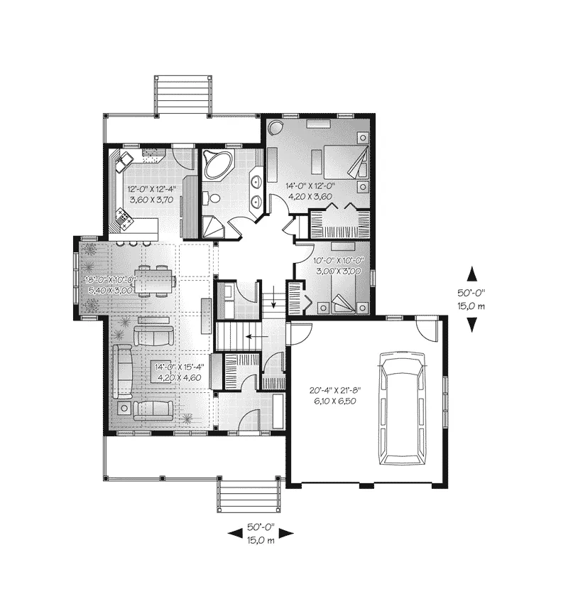 Ranch House Plan First Floor - Arcola Hill Ranch Home 032D-0752 - Search House Plans and More