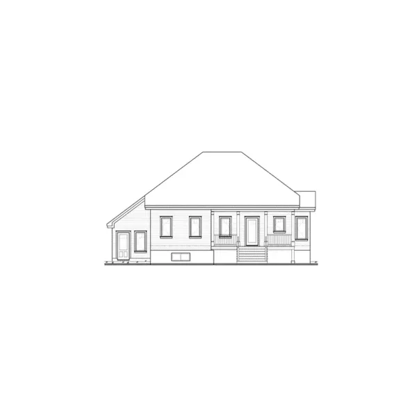 Traditional House Plan Rear Elevation - Arcola Hill Ranch Home 032D-0752 - Search House Plans and More