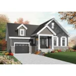 Early American House Plan Front of Home - Brannon Country Ranch Home 032D-0754 - Search House Plans and More