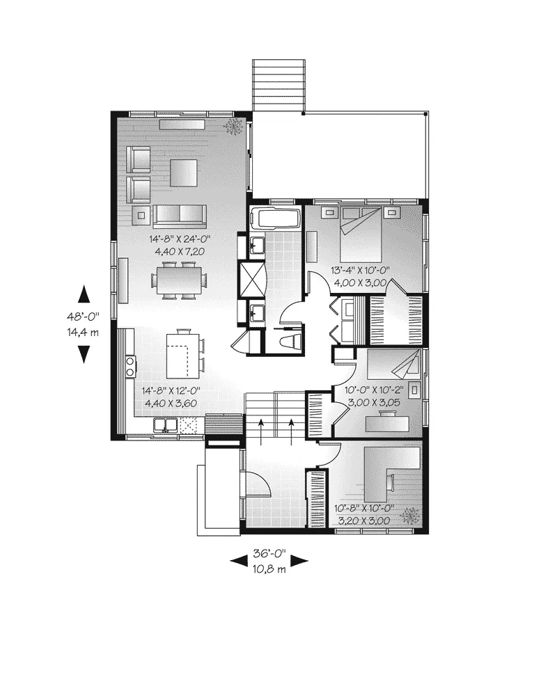Modern House Plan First Floor - Burmberry Modern Home 032D-0757 - Search House Plans and More
