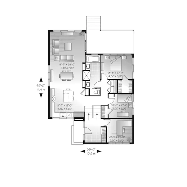 Modern House Plan First Floor - Burmberry Modern Home 032D-0757 - Search House Plans and More