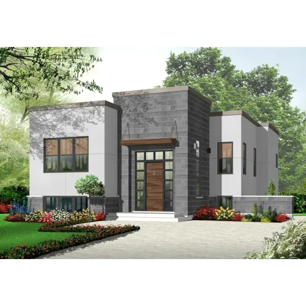 Modern House Plan Front of Home - Golden Ridge Modern Home 032D-0758 - Search House Plans and More