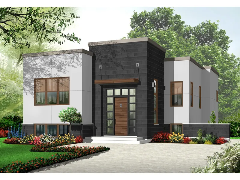 Modern House Plan Front Photo 02 - Golden Ridge Modern Home 032D-0758 - Search House Plans and More